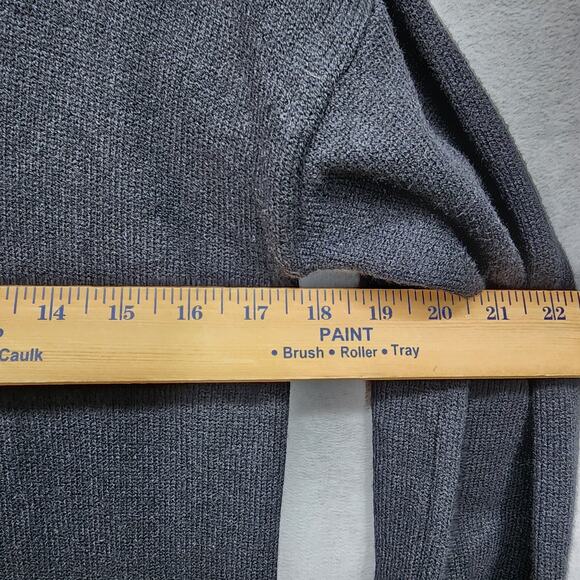 Women’s Black V-Neck Sweater Dress Medium Long Sleeve Ribbed Hem Pullover Casual - Picture 6 of 9